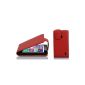 Faux Leather Protective Case red in Flip Style for Nokia Lumia 630