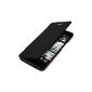kwmobile® Practical and chic FLIP COVER Cover for HTC One M7 in Black (Wireless Phone Accessory)