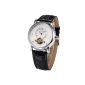 AMPM24 - PMW341 - Sport Men Watch - Automatic Mechanical - Whirlpool / Date - White Dial - Black Leather Strap (Watch)