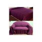 Homescapes washable bedspread XXL Sofa Throw Plaid Rajput 255 x 360 cm in rib optics bedspread from 100% pure cotton in purple (household goods)