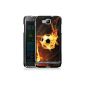 Samsung Ativ S I8750 Case Case Case Case Cover Black HardCase - Burning Soccer (Electronics)