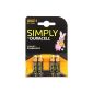 Duracell - Alkaline Battery - AAA x 4 - Simply (LR03) (Accessory)