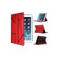 EasyAcc Reversible Air iPad 2 Cover double-sided use well protected Casebook Cover Leather Folio with Stand Function / Auto Sleep - (Ultra Slim, synthetic leather, Red) (Electronics)