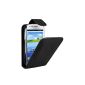 Black Leather Case Cover for Samsung GT-i8190 Galaxy S3 SIII Mini - Flip Case Cover + 2 Screen Protector Films (Electronics)