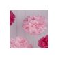 Ginger Ray baby pink tissue paper pom poms 5 Pack Wedding, Baby Shower & Party Decorations - Vintage Lace (household goods)