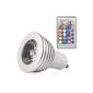Bulb 3W GU10 with 16 color changing LED RGB + remote control ideal for home lighting LD129