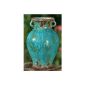 Amphora vase terracotta turquoise 32cm