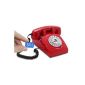 Opis 60s mobile - Retro table cell phone in the form of a sixties phone with dial and metal bell (Red) (Electronics)