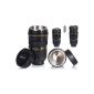 Venkons - Ausdrehbarer cups Cup in camera lens design - ausdrehbar - for coffee, tea, cocoa, milk, water, etc. - 0.3l, black (household goods)