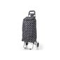Hoppa 47litre lightweight bag folding shopping trolley on wheels (Black Polka) (Shoes)