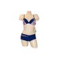Swimsuit 2 pieces Female Bra with frame and shell Removable foam push-up effect Navy Adjustable straps on shoulders and doubled Shorty + 1 Pair of Earrings without warranty Nickel (Miscellaneous)