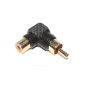Right angle RCA phono plug To Audio Adapter Black Female Gold Plated