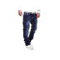 MT mens jeans, straight fit, thickness seam, dark blue RJ-123 (Textiles)