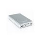 Power Bank battery charger 14000 mAh external USB mobile smartphone iPhone Silver (Electronics)