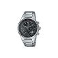 Casio - EF-500D-1A - Building - Men Watch - Quartz Chronograph - Black Dial - Bracelet Grey (Watch)