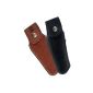 Laguiole Actiforge - full-grain leather case for Laguiole knife - French Handmade - Black - Without Gun (Kitchen)