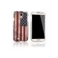 tinxi® NEW VERSION Silicone Protective Case for Samsung Galaxy S4 Skin Case Cover Silicon Protector USA America Flag Old Fashion shimmer effect (Electronics)