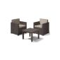 Allibert 212 129 Lounge Set Victoria Balcony (2 chairs, 1 table), rattan, plastic, brown (garden products)