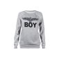 Fast Fashion - Sweatshirt Geek Boy Brooklyn Eagle Printing - Women (EUR (40-42), Boy - Grey) (Clothing)