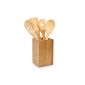 Relax Days 10014471 wooden spoon set Bamboo 5-piece container with food safe (Household Goods)
