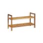 Stackable shoe rack bench SYLT furniture, 2 shelves oiled walnut