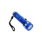 Practical aluminum flashlight in blue with 14 super bright white LEDs incl. 3 batteries in the chic Blister