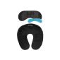 Daydream Set: black travel neck pillow with black sleep mask (household goods)