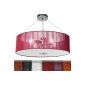 Ceiling Suspension fabric - opal glass - Red - Ø 50 cm - 4 sockets - VARIOUS COLORS (Kitchen)