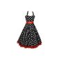 Prom Dress Style 50's, Rockabilly, Swing, - Colour: Black In White Peas With Buckle Ribbon And Petticoat (Clothing)