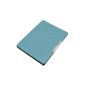 Ultra Slim Cover Magnetic Leather Case Cover with standby eBook Kobo eReader For Aura (AURA KOBO did NOT HD) - Color Light Blue (Electronics)