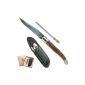 Laguiole folding knife made of fine wood with an elegant leather case