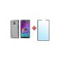 [PACK] BLACK GALAXY NOTE 4: Transparent rigid shell + Film Tempered Glass Screen Protector covering ALL screen (Electronics)