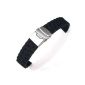 Band / bracelet / Silicone Watch Chain Waterproof Folding clasp 22mm - Black (Watch)