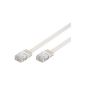 Flat network cable 10m white, Cat6