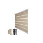 Fensterdecor Klemmfix Mini Duo-blind double retractable incl without drilling. Terminal support / creme 120 x 150 cm (W x H)