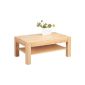 HomeTrends4You 244117 coffee table, 105 x 44 x 65 cm, core beech oiled Drawer (household goods)