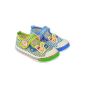 Girl children slippers - shoes made of linen in blue or green with Velcro closure, available in sizes 18 to 22 (Shoes)