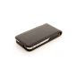 kwmobile® Leather Flip Case for Apple iPhone 4 / 4S with magnetic closure practice Black (Wireless Phone Accessory)