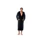 Bugatti, Men bathrobe available with hood, from M to 8XL, Oversized, Large Sizes, Torino, black, high-quality velor bathrobe (Misc.)