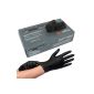 Nitrile powder free black Black 100 Size Large disposable gloves nitrile disposable gloves without latex (Personal Care)