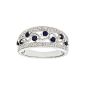 Ladies' Ring - White Gold (9 cts) Gr 3 - Diamond - Sapphire 0,004 Cts - T 53 - PR06418W SA-M (Jewelry)
