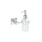 Soap dispenser San Remo Power-Loc - Attach without drilling, glass / chrome-plated brass, stainless, 13.5 x 17 x 9.5 cm (household goods)