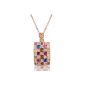 Necklace Women - Serie Queen - Swarovski Elements Crystal multicolored - Rose gold plated - 40 cm (Jewelry)