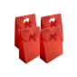 Bag Bag Gift Bag RED - LOT 4 - Tearproof PVC with Node - Closing Scratch Bag Self Adhesive - Baptism Wedding Anniversary Christmas Valentine ... RED (Office Supplies)