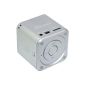 JAY-tech mini SA101 Bass Cube Mini Speaker and MP3 player (microSD card slot, USB) Silver (Electronics)