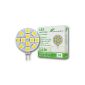 greenandco® LED bulb G4 / 2.4W / 150lm / 3000K (warm white) / 12 x 5050 SMD LED / Beam angle 120 ° / 12V DC