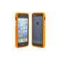 Protective Case for Apple iPhone 5 5S Bumper with Metal Buttons, Color: Orange (Electronics)