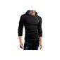 Grin & Bear slim fit sweatshirt with hood, asymmetrical zipper, BH135 (Clothing)