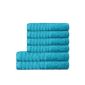 Towel cotton terry 6 pcs 4x 2x 70x140 50x100 towel bath towel Pisa 570 g / m² turquoise