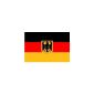 Top quality - flag GERMANY ADLER German eagle crest banner, 250 x 150 cm, extremely tear-resistant, no cheap CHINAWARE, fabric weight 100 g / m², very robust, extra-strong brass grommets - Multiple stitched all round, perfect as Hissflagge Hissfahne Indoor / Outside, for home, garden for decoration